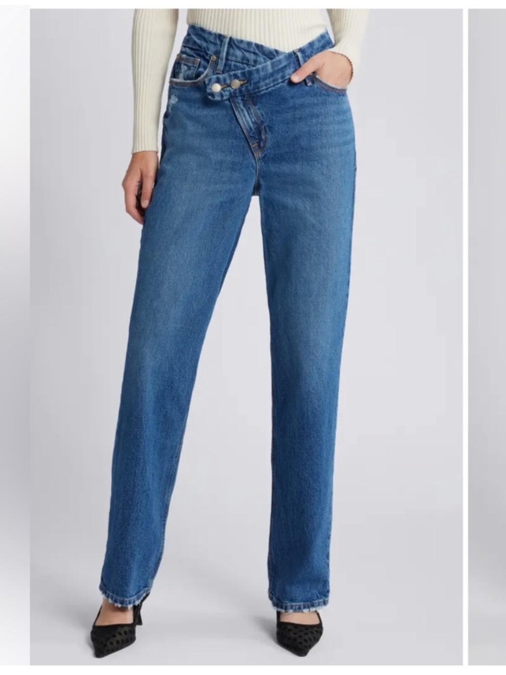Good American Blue Straight Leg Jeans - Picture 2 of 2